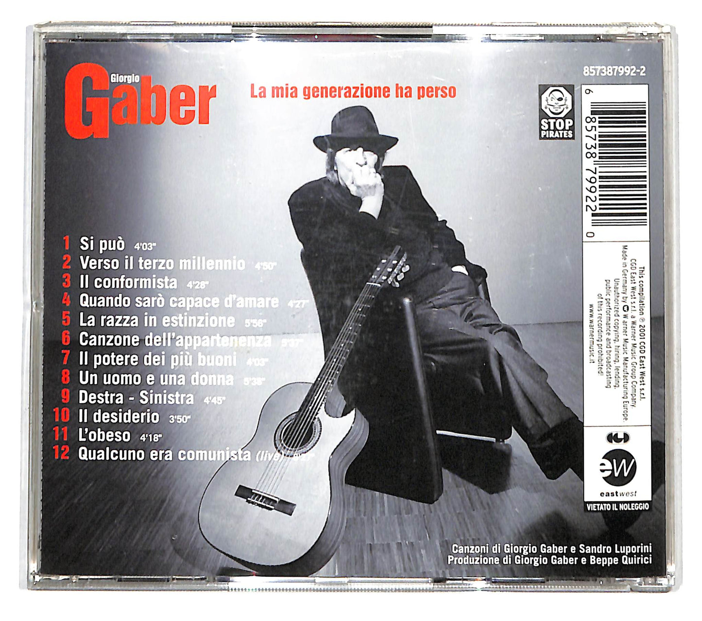 EBOND Giorgio Gaber - La Mia Generazione Ha Perso CD CD138860