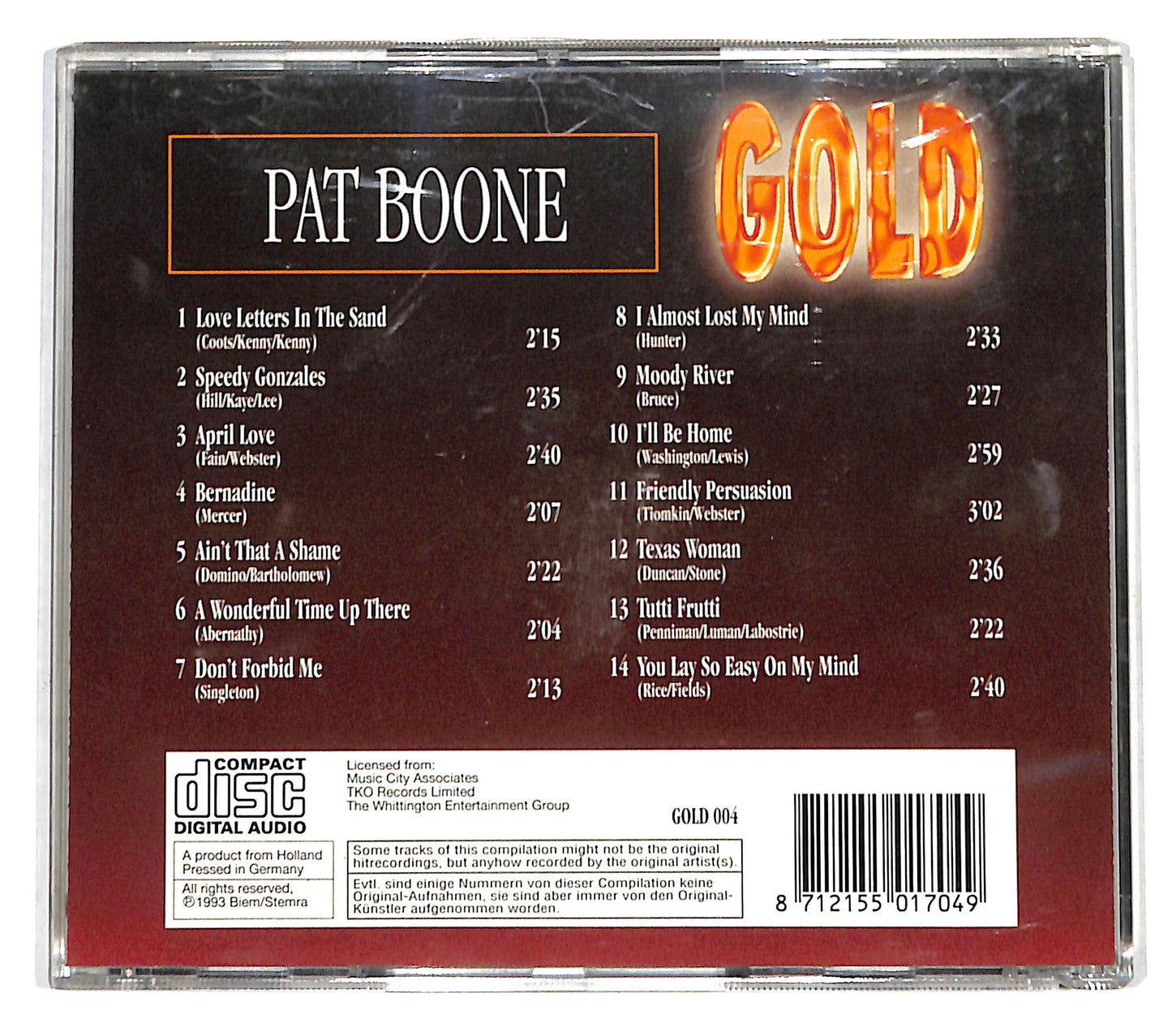 EBOND Pat Boone - Gold CD CD138862