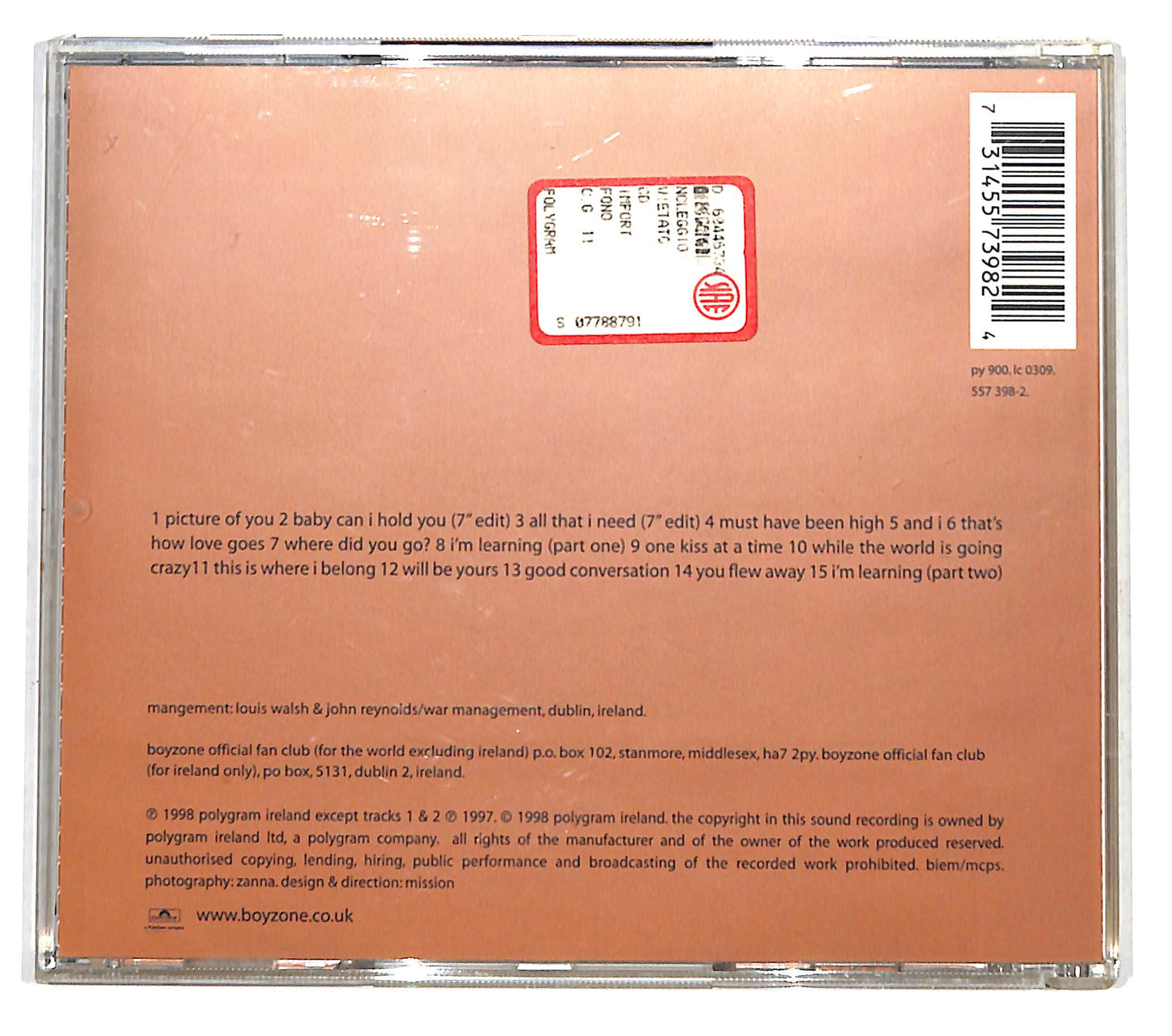 EBOND Boyzone - Where We Belong CD CD138920