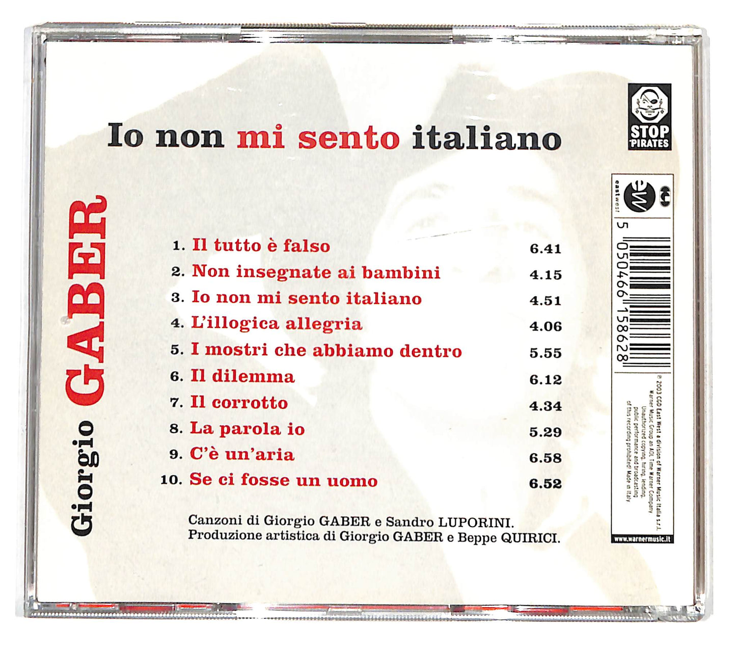 EBOND Giorgio Gaber - Io Non Mi Sento Italiano CD CD139019
