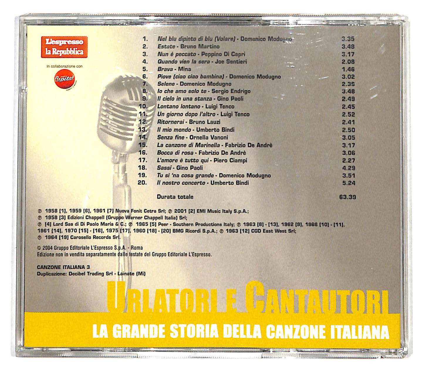 EBOND Various - Urlatori E Cantautori EDITORIALE CD CD139020