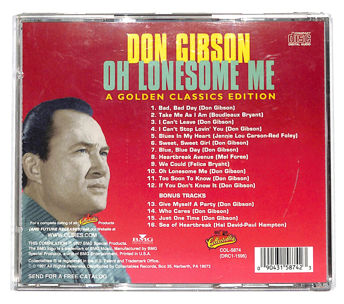 EBOND Don Gibson - Oh Lonesome Me CD CD139022