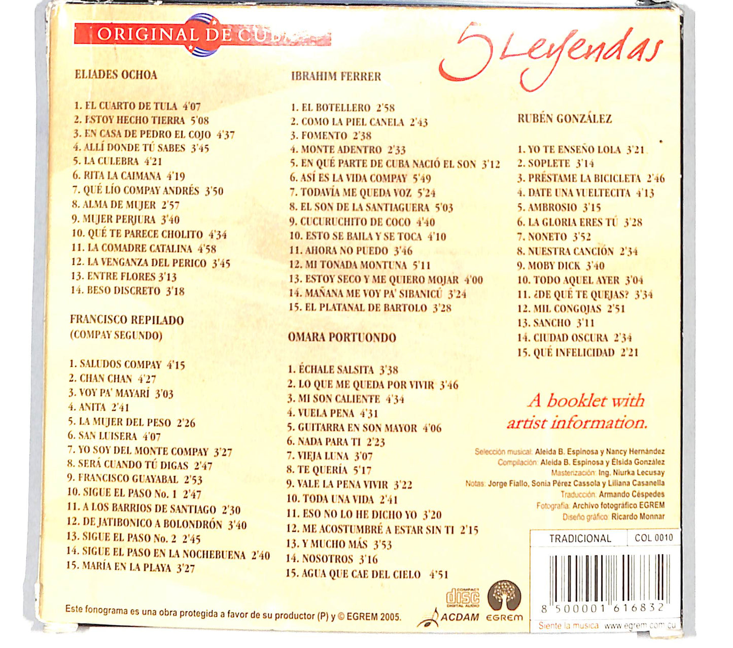 EBOND Various - 5 Leyendas CD CD139027