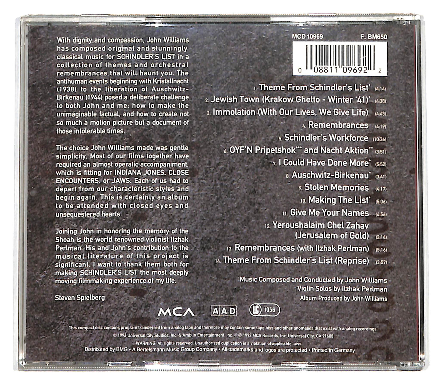 EBOND John Williams - Schindler's List CD CD139049