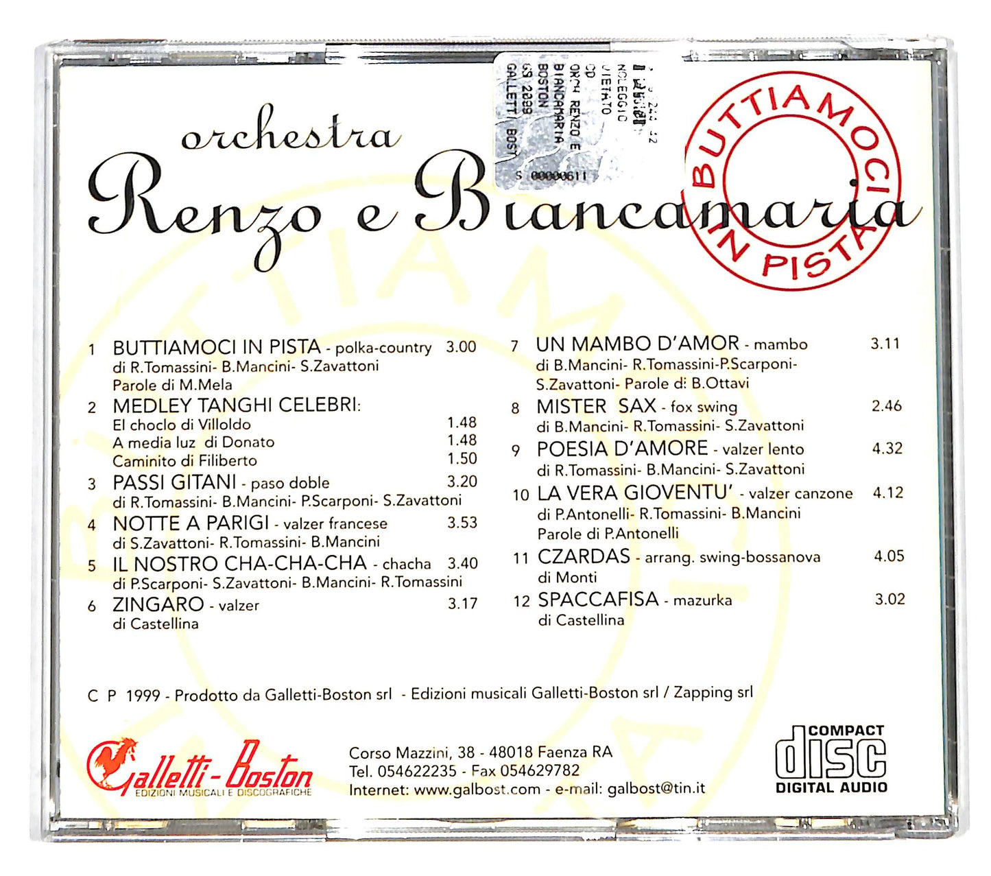 EBOND Orchestra Renzo e Biancamaria - Buttiamoci in pista CD CD139121