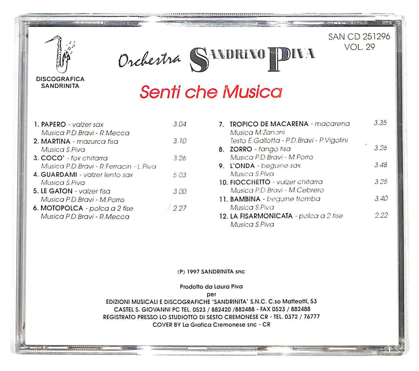 EBOND Sandrino Piva - Senti che musica vol.29 CD CD139131