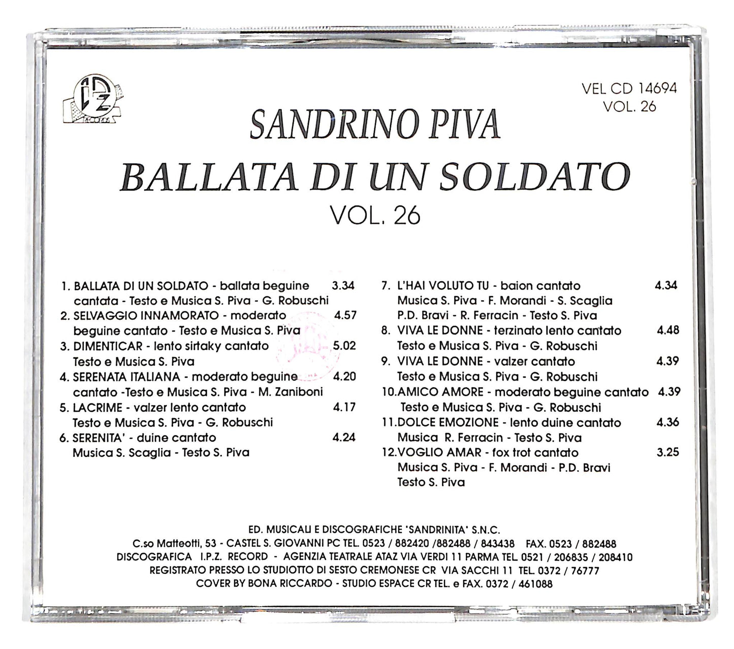 EBOND Sandrino Piva - La Ballata di un soldato CD CD139132