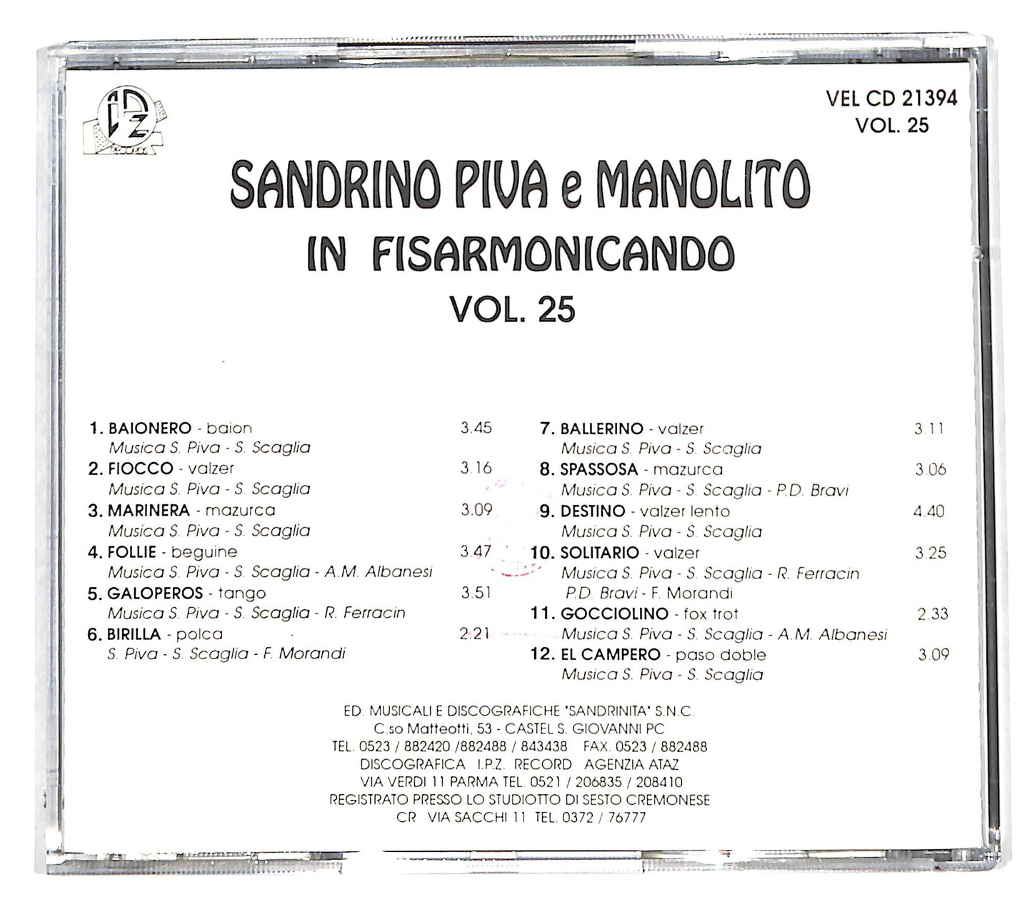 EBOND Sandrino Piva e Manolito - in fisarmonicando CD CD139133