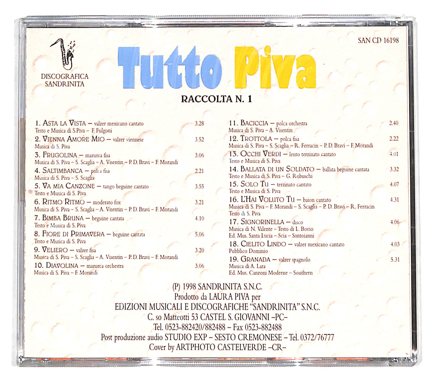 EBOND Sandrino Piva - Tutto Piva Raccolta n.1 CD CD139137