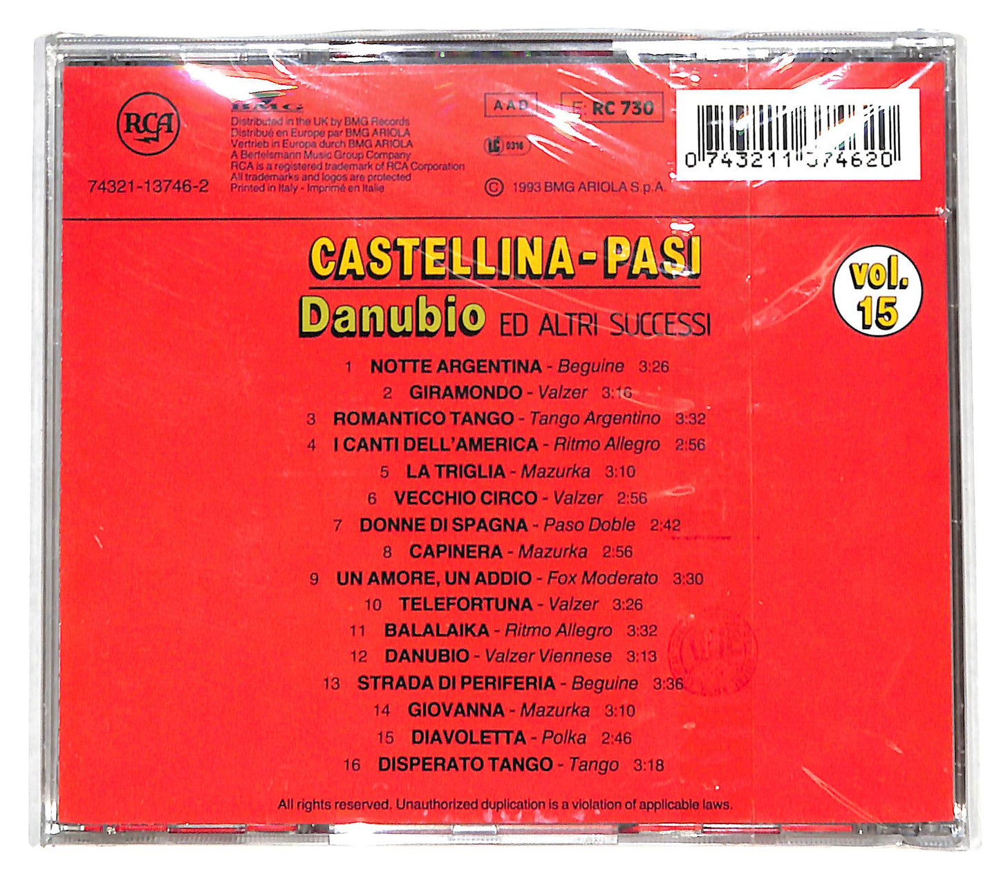 EBOND Castellina - Pasi - Danubio ed altri successi vol.15 CD CD139138