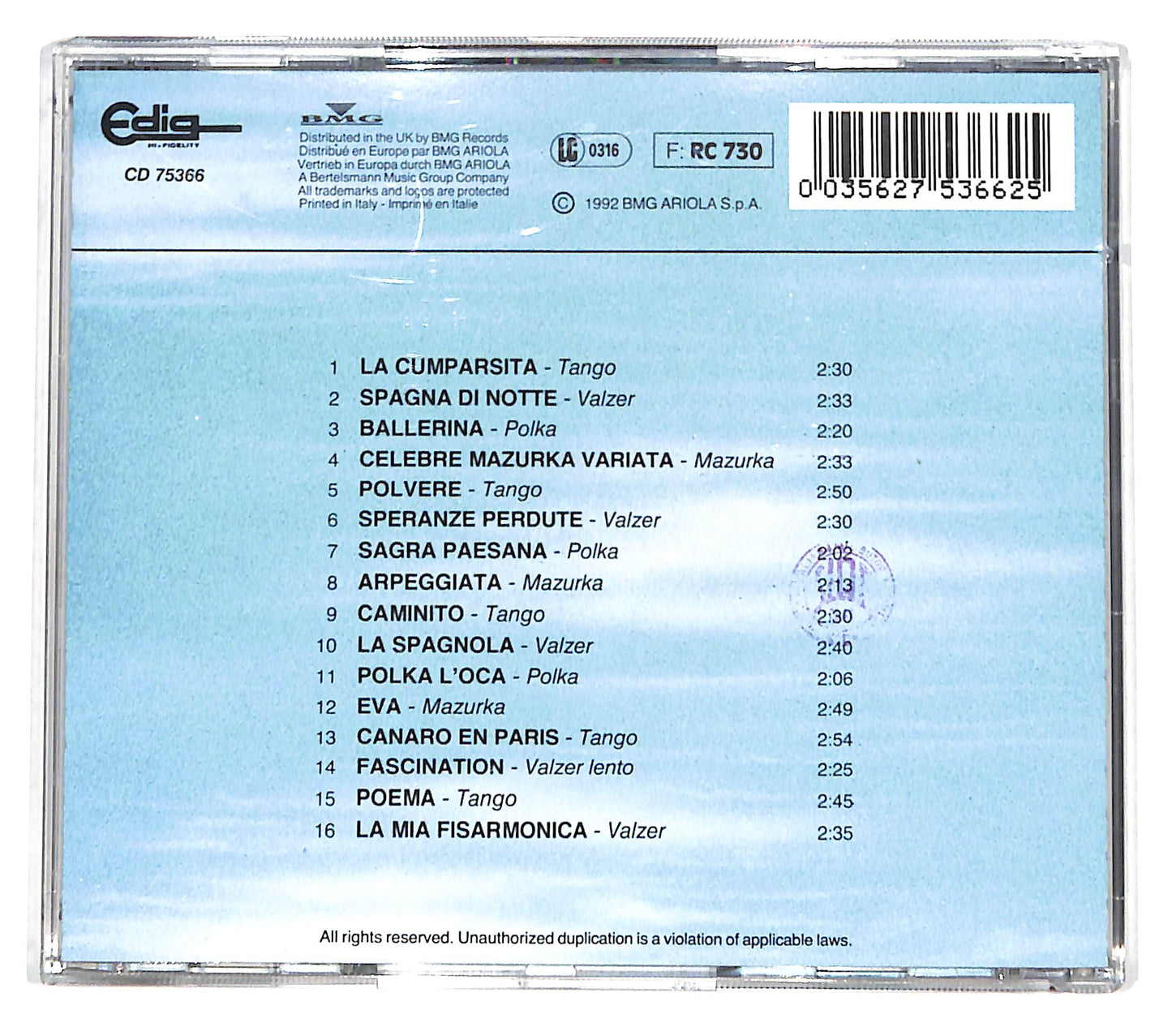EBOND Castellina - Pasi - La Cumparsita ed altri successi vol.1 CD CD139139