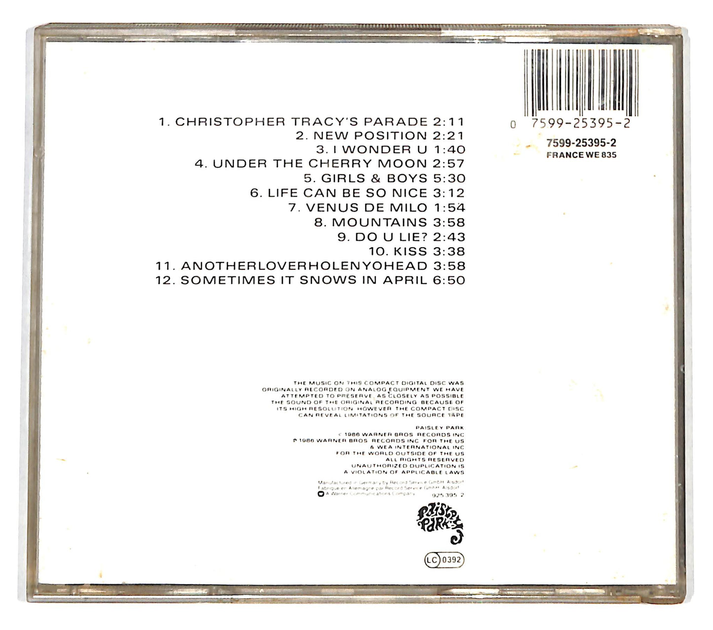 EBOND Prince And The Revolution - Parade CD CD139203