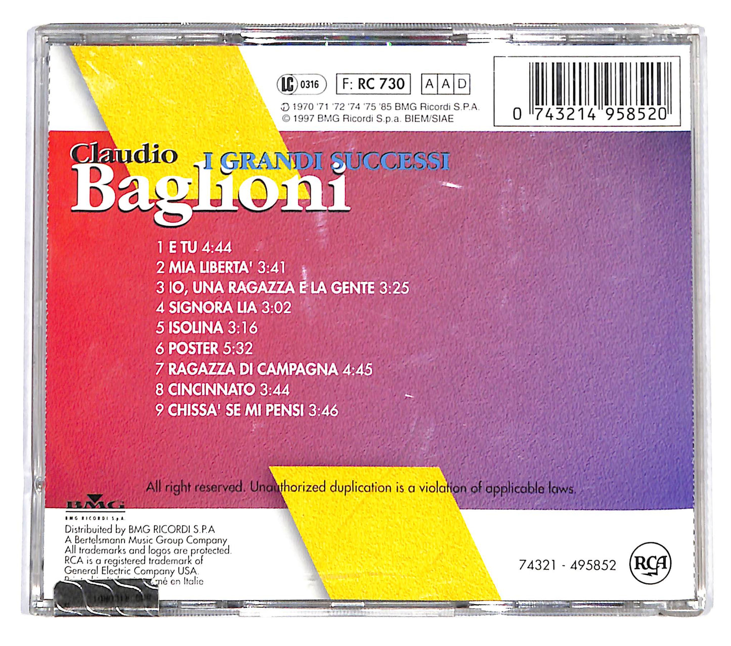 EBOND Claudio Baglioni - I Grandi Successi CD CD139229