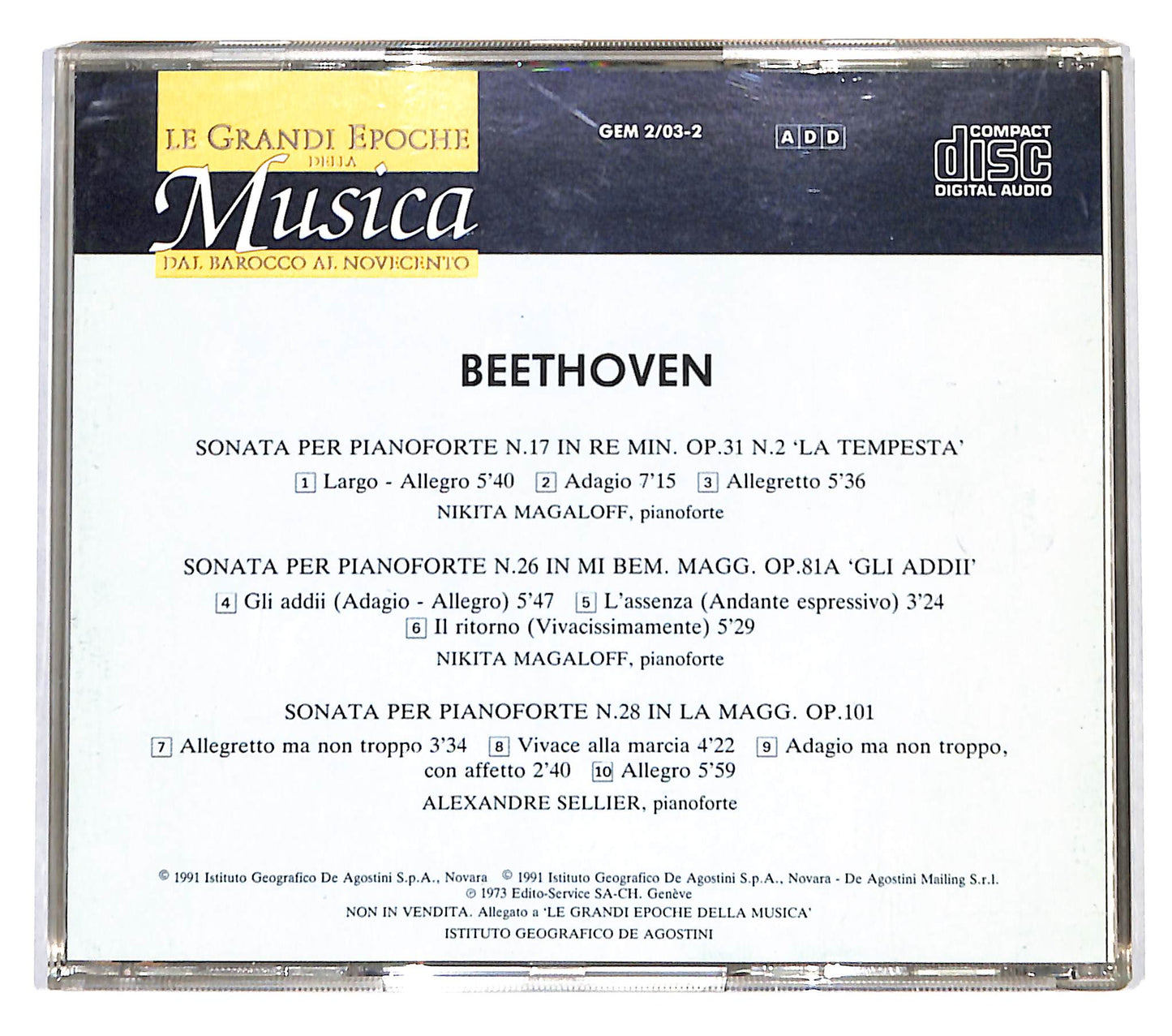 EBOND Beethoven - Sonata N.17 - Sonata N.26 - Sonata N.28 CD CD139247