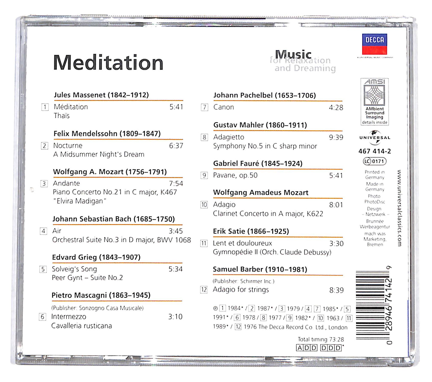 EBOND Meditation - Music For Relaxation And Dreaming CD CD139256
