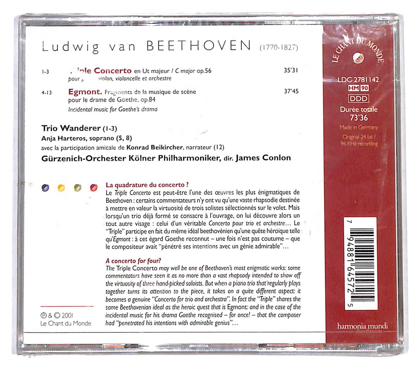 EBOND Beethoven - Triple Concerto Egmont CD CD139337