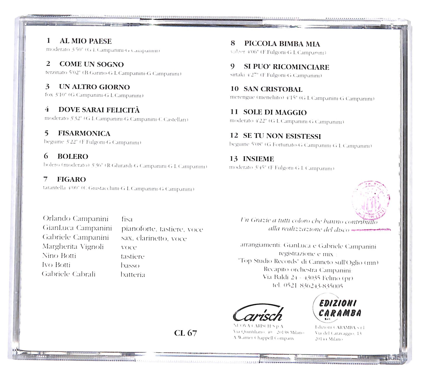 EBOND Orchestra Campanini - Al Mio Paese CD CD139433