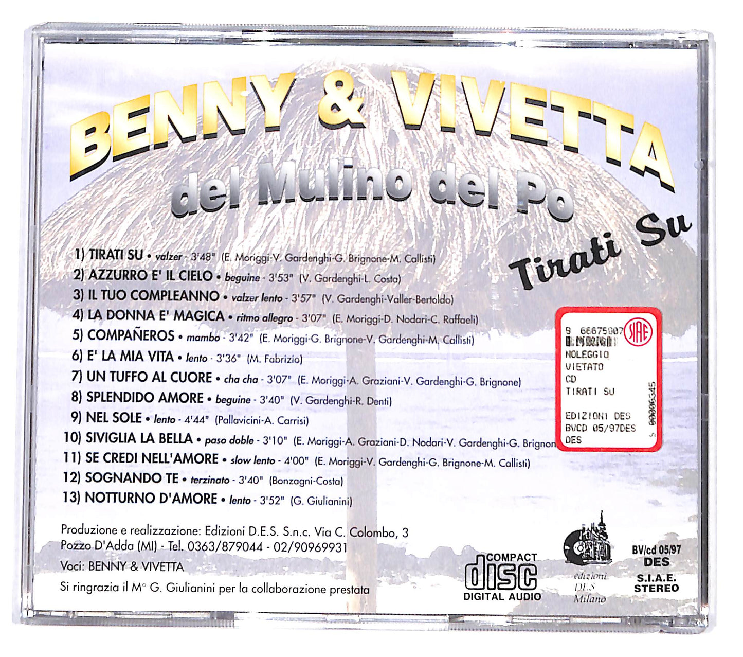 EBOND Benny & Vivetta del Mulino del Po - Tirati Su CD CD139548
