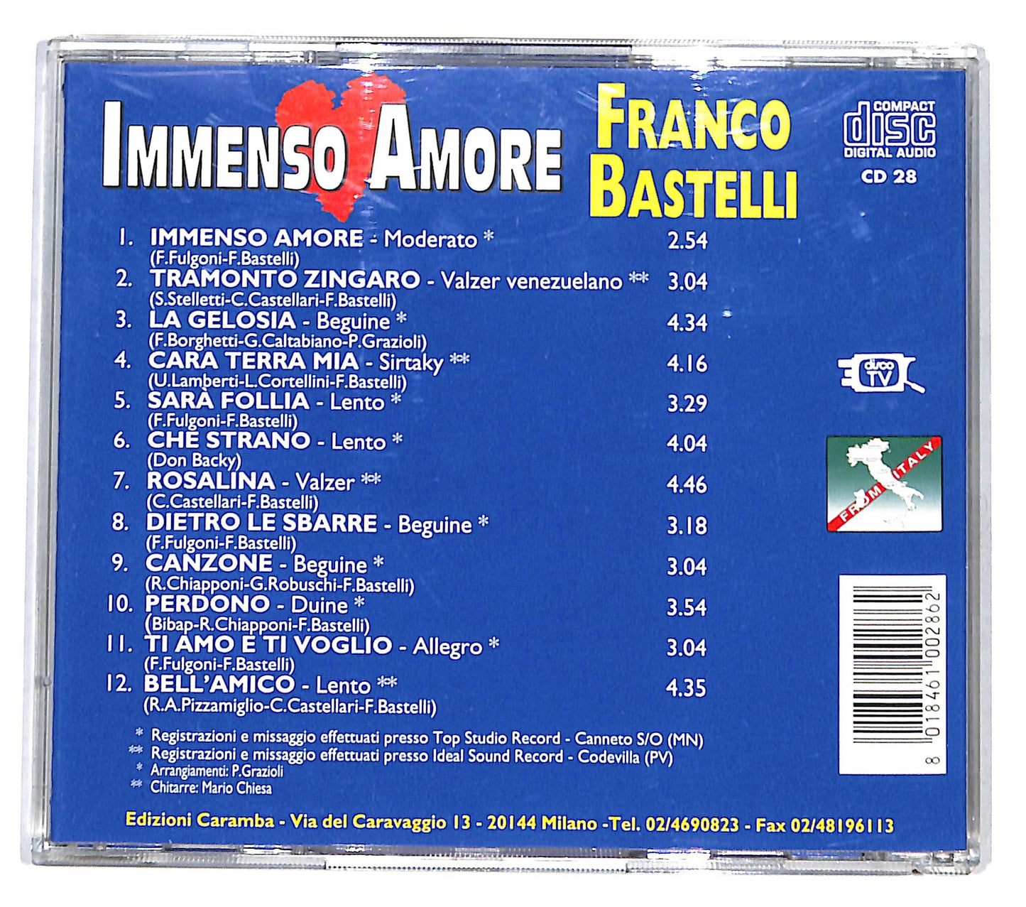 EBOND Franco Bastelli - Immenso Amore CD CD139563