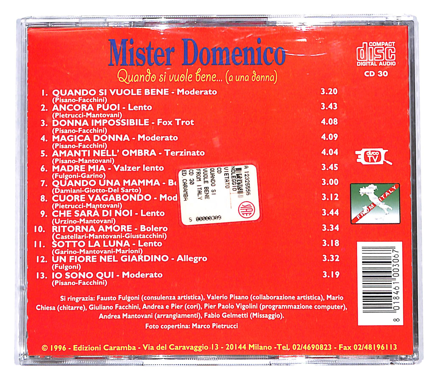 EBOND Mister Domenico - quando ci si vuole bene CD CD139634