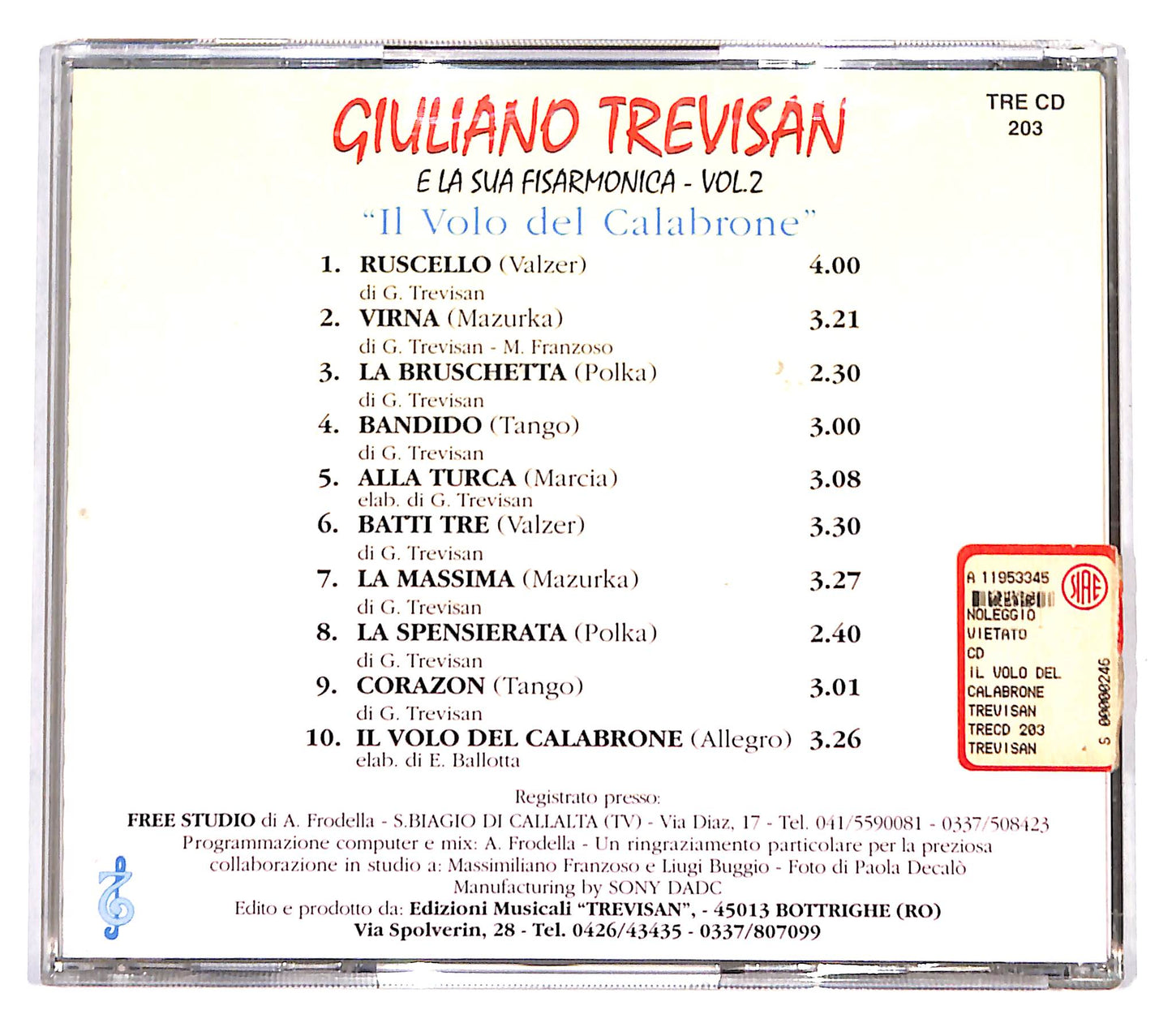 EBOND Giuliano Trevisan - il volo del Calabrone CD CD139713