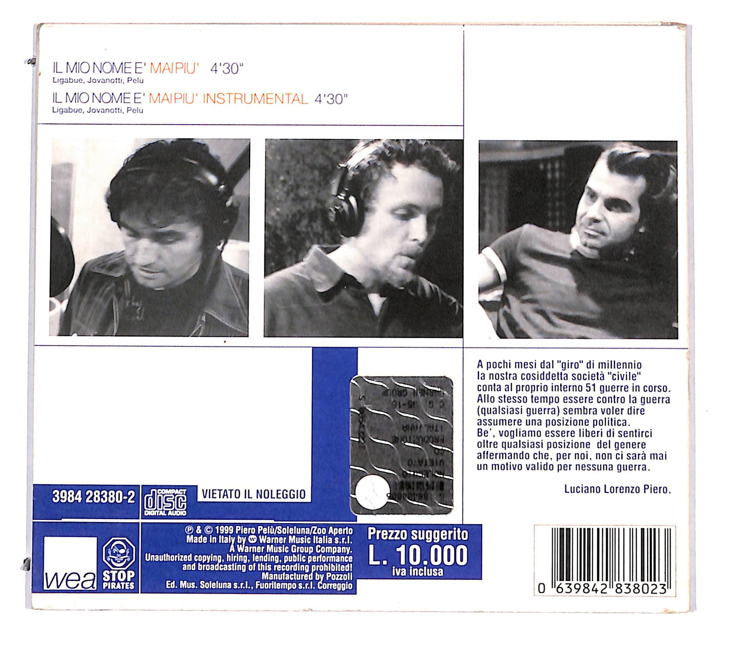 EBOND Ligajovapelu - Il Mio Nome E Mai Piu DIGIPACK CD CD139724