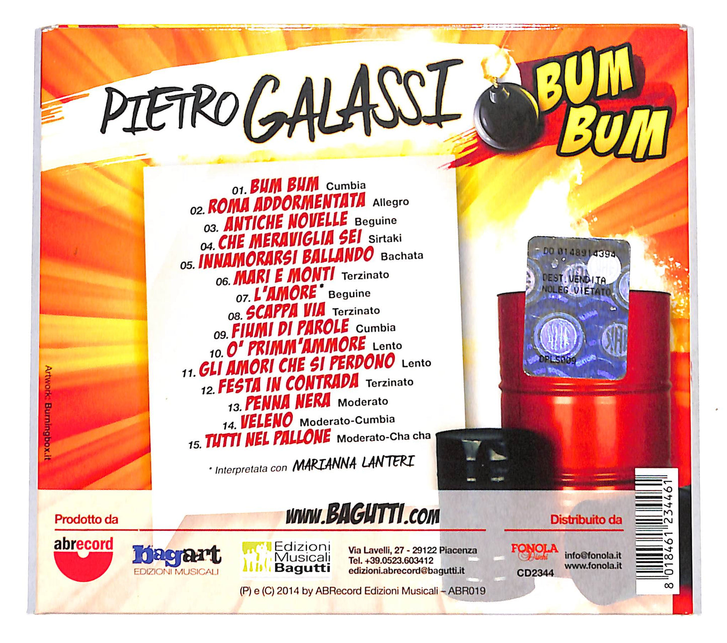 EBOND Pietro Galassi - Bum Bum DIGIPACK CD CD139820