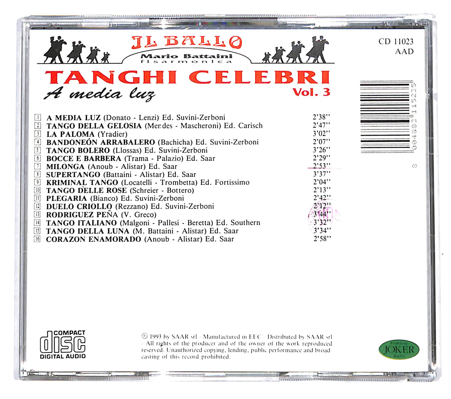 EBOND Mario Battaini - Tanghi Celebri Vol. 3 CD CD139832
