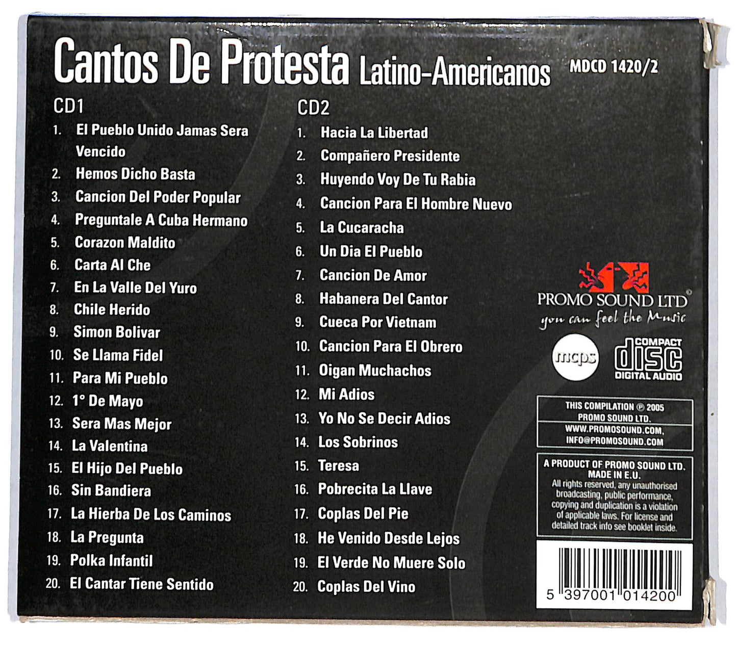 EBOND Various - Cantos De Protesta Latino-Americanos CD CD139902
