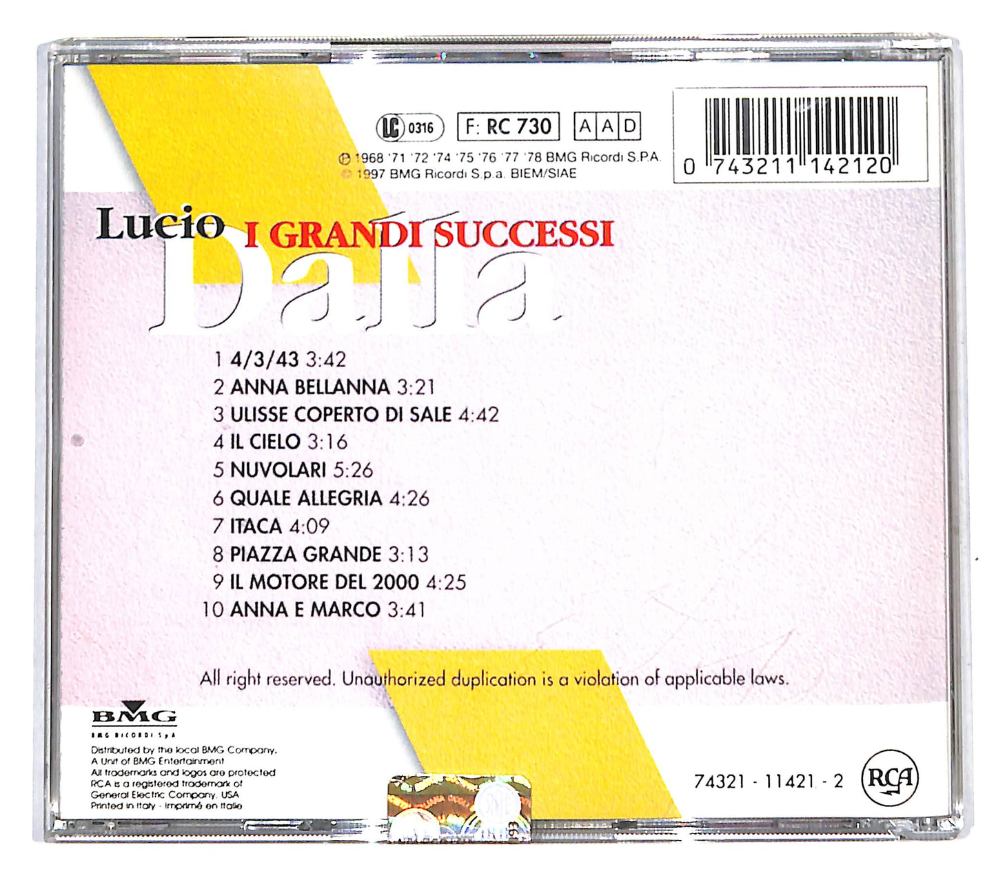 EBOND Lucio Dalla - I Grandi Successi 1 CD CD139906
