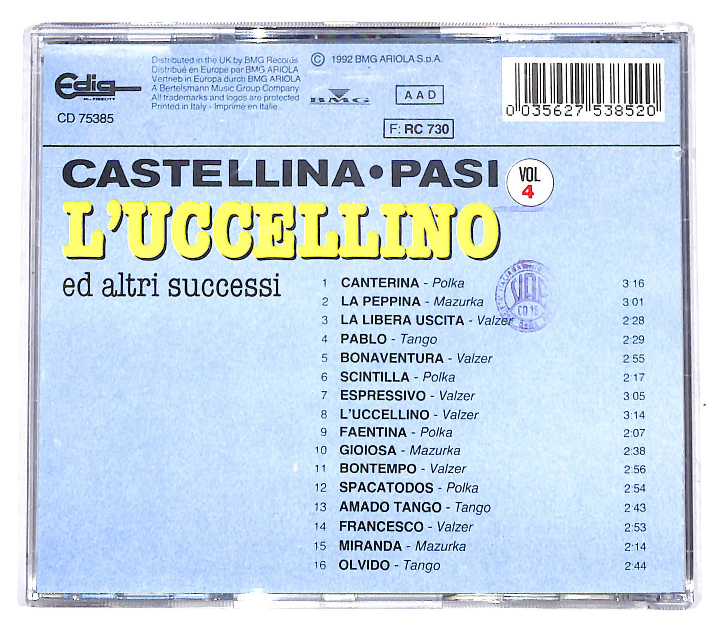 EBOND Castellina - Pasi - l'uccellino ed altri successi vol.4 CD CD140023