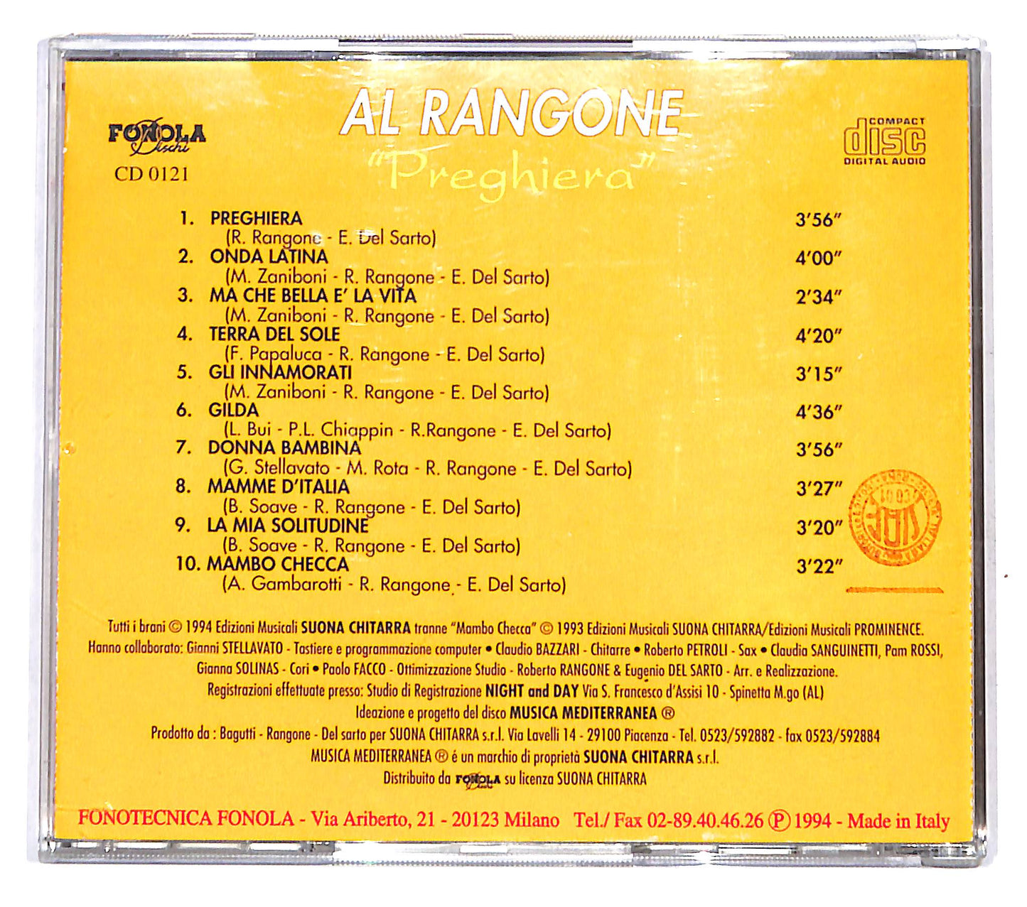 EBOND Al Rangone - Preghiera CD CD140030