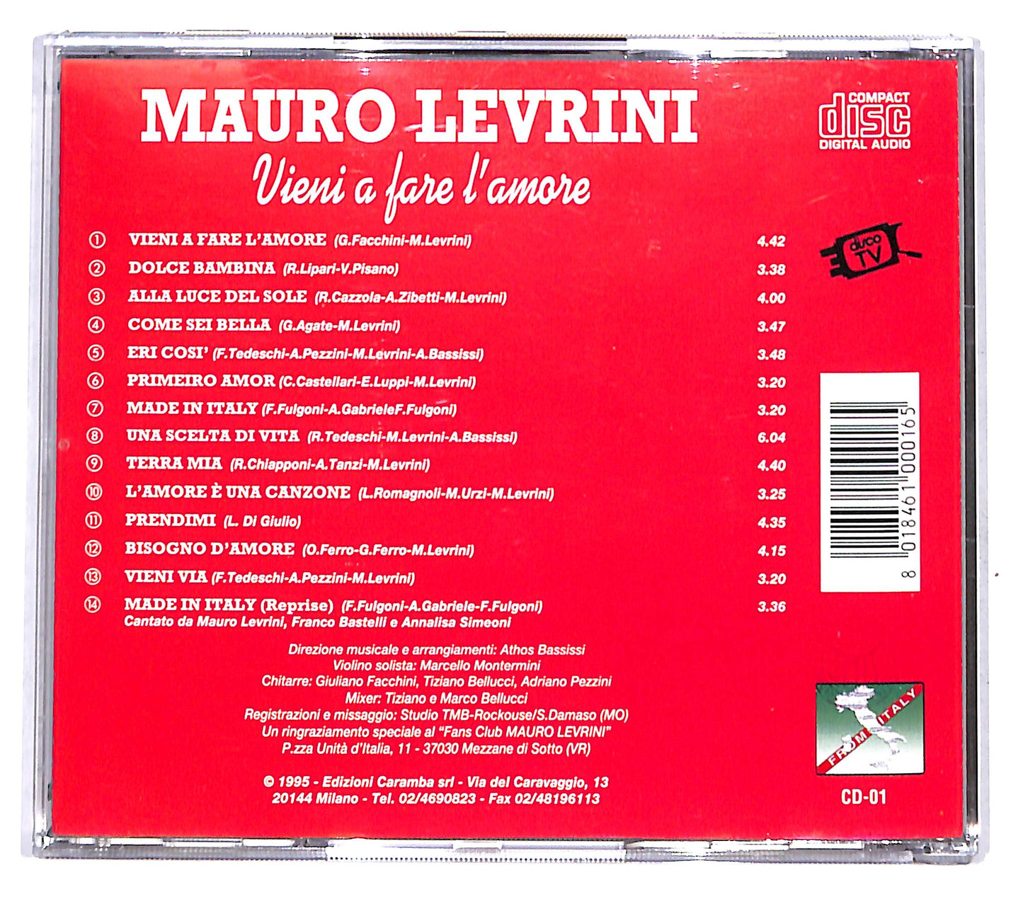 EBOND Mauro Levrini - Vieni A Fare L'Amore CD CD140051