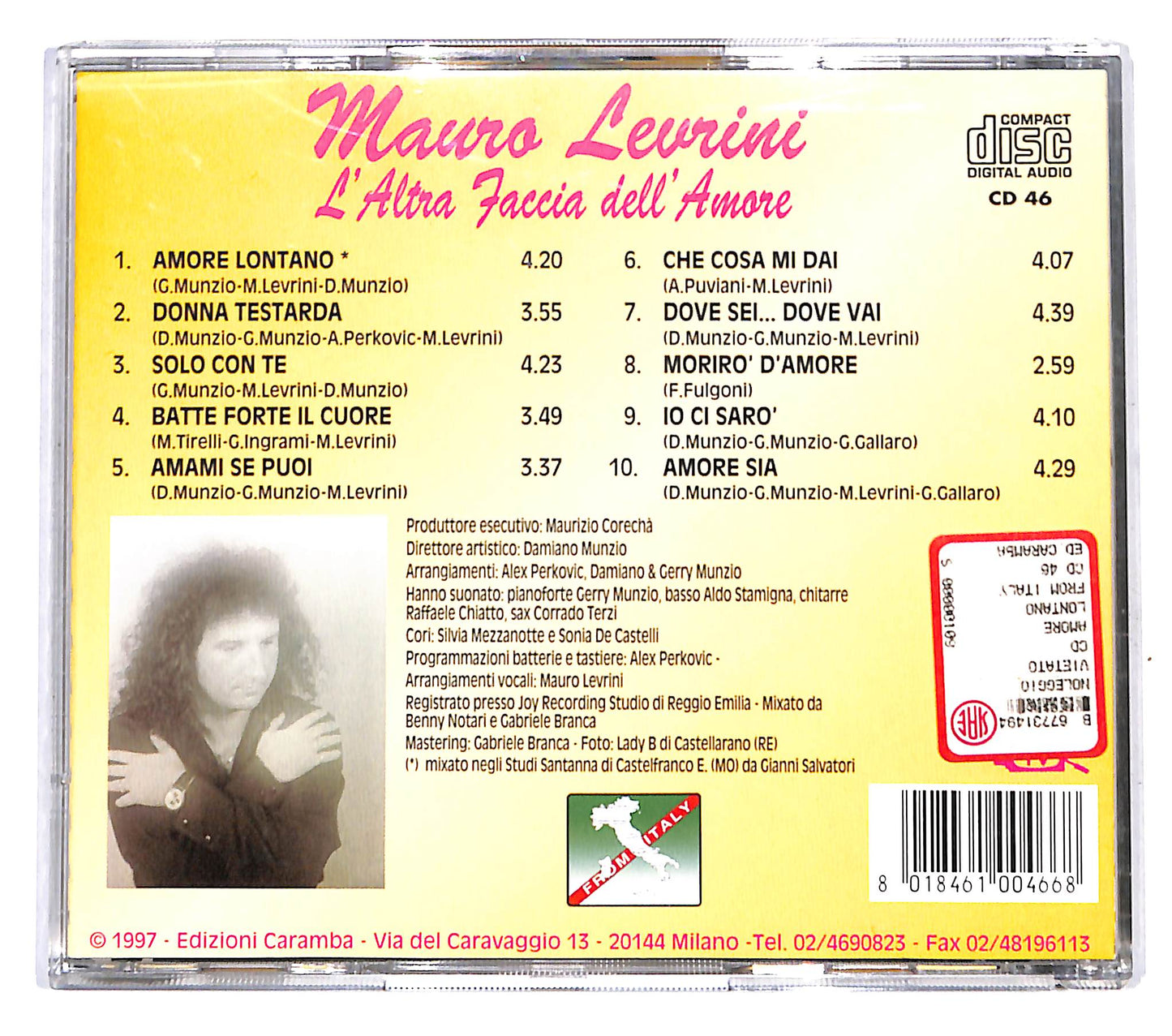 EBOND Mauro Levrini - L'Altra Faccia Dell'Amore CD CD140055