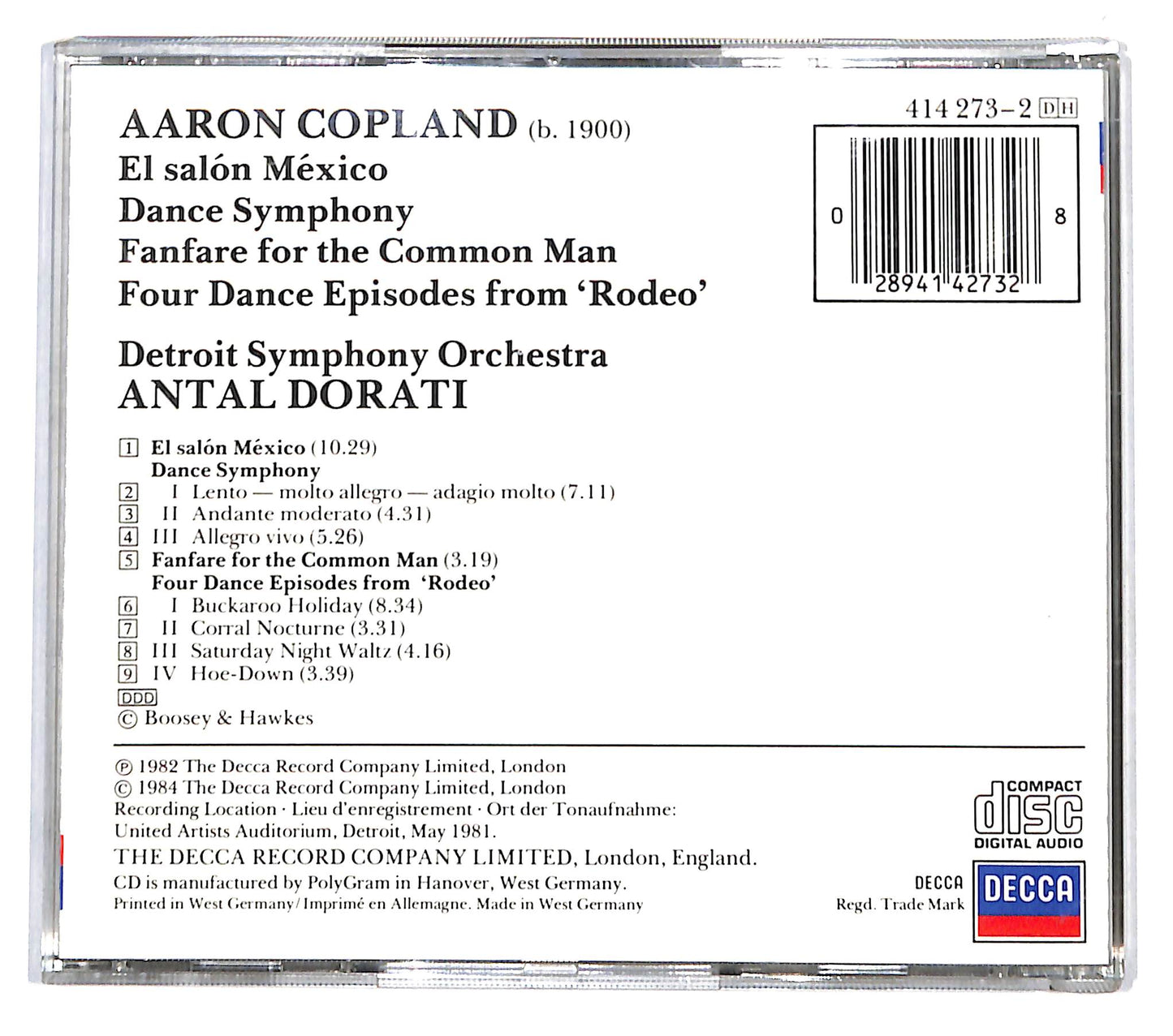 EBOND Copland - El Salon Mexico CD CD140356