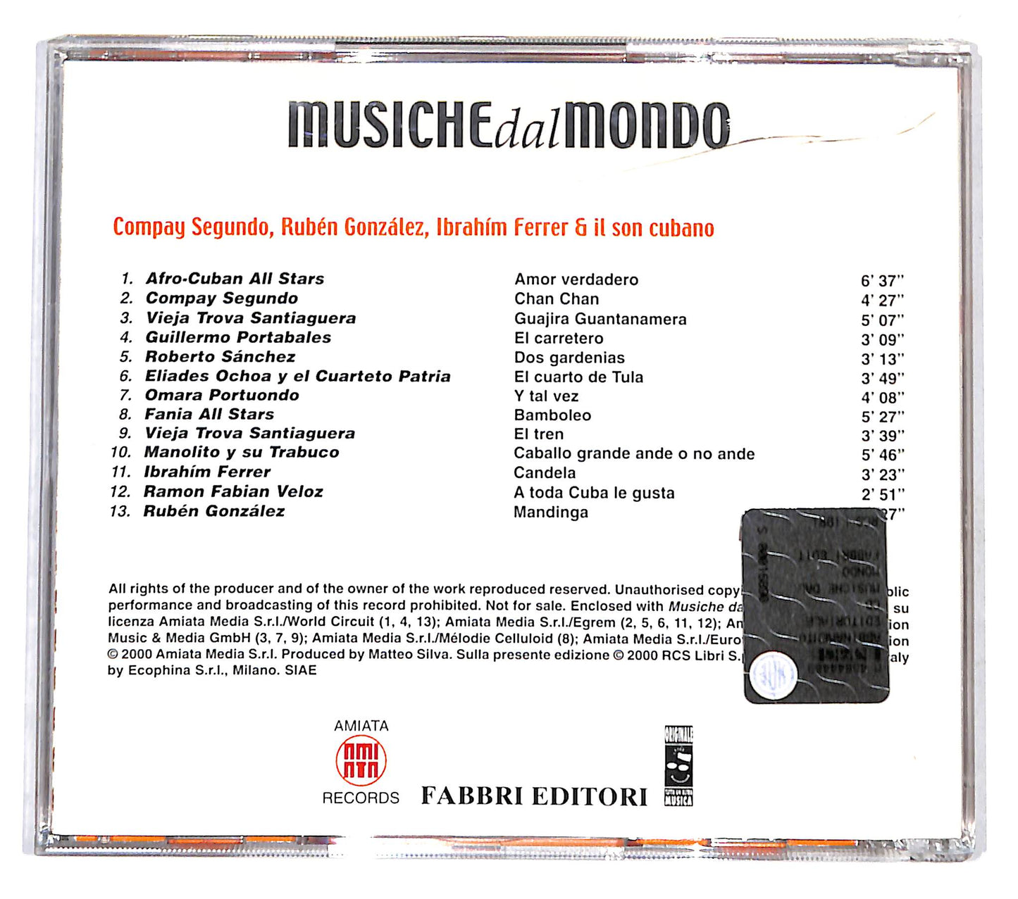 EBOND Various - Centro E Sud America - Cuba CD CD140461