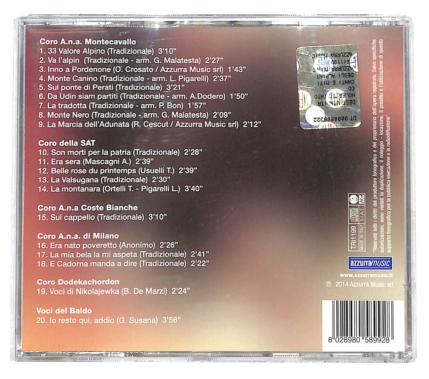 EBOND Various - Canti di Montagna e degli Alpini CD CD140630