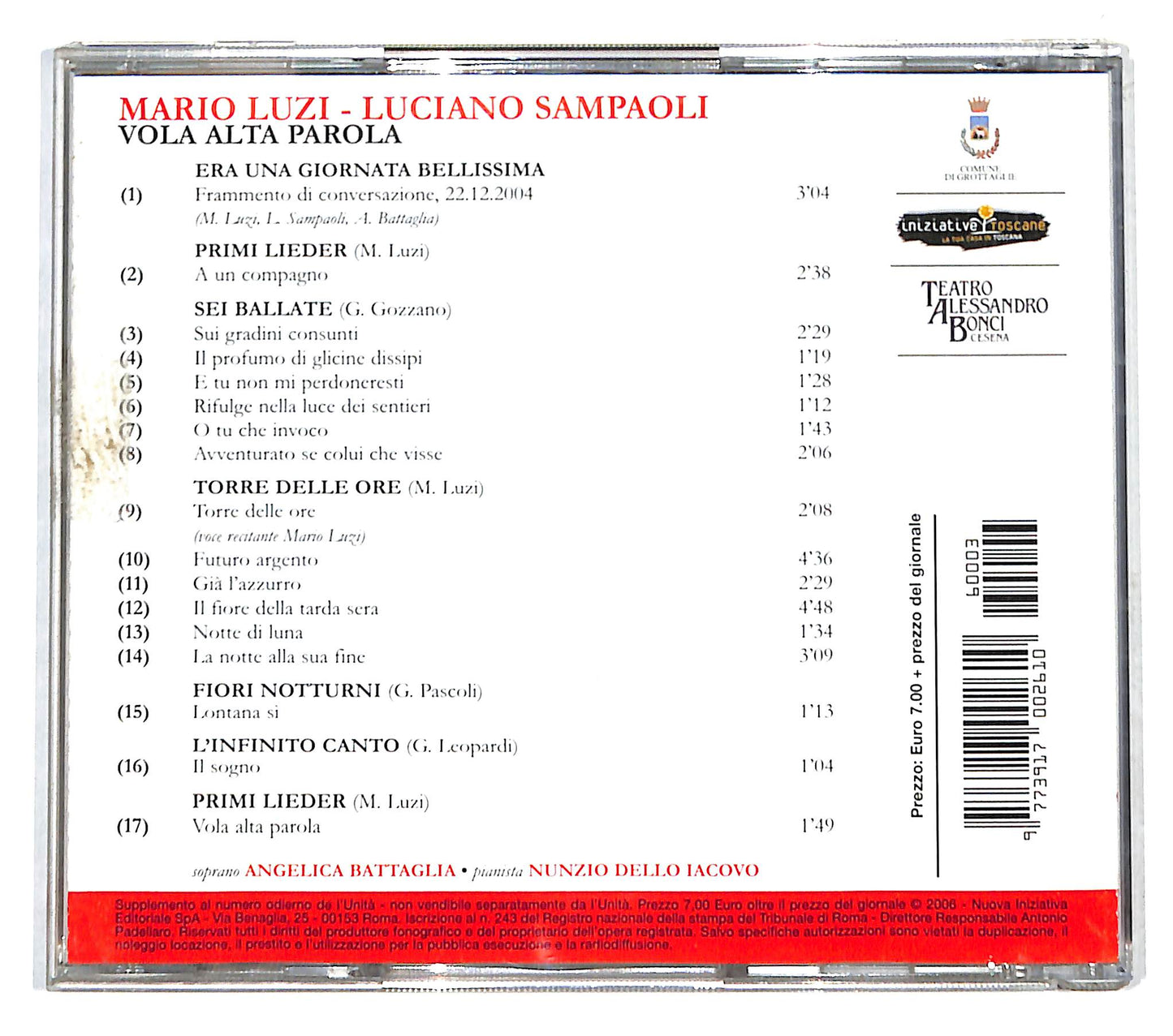 EBOND Mario Luzi Luciano Sampaoli - Vola Alta La Parola CD CD140712