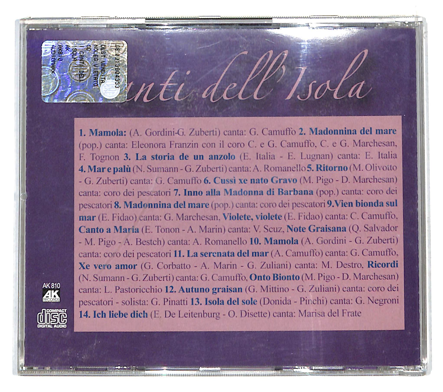 EBOND Various - Canti dell'isola CD CD140713