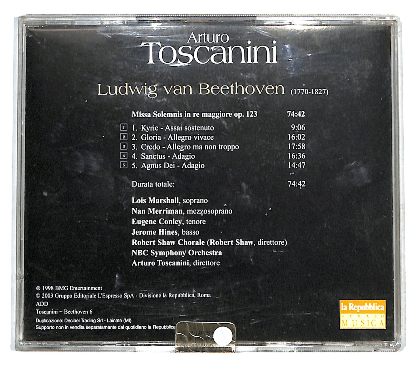 EBOND Arturo Toscanini - Beethoven - Missa Solemnis Op. 123 CD CD140725