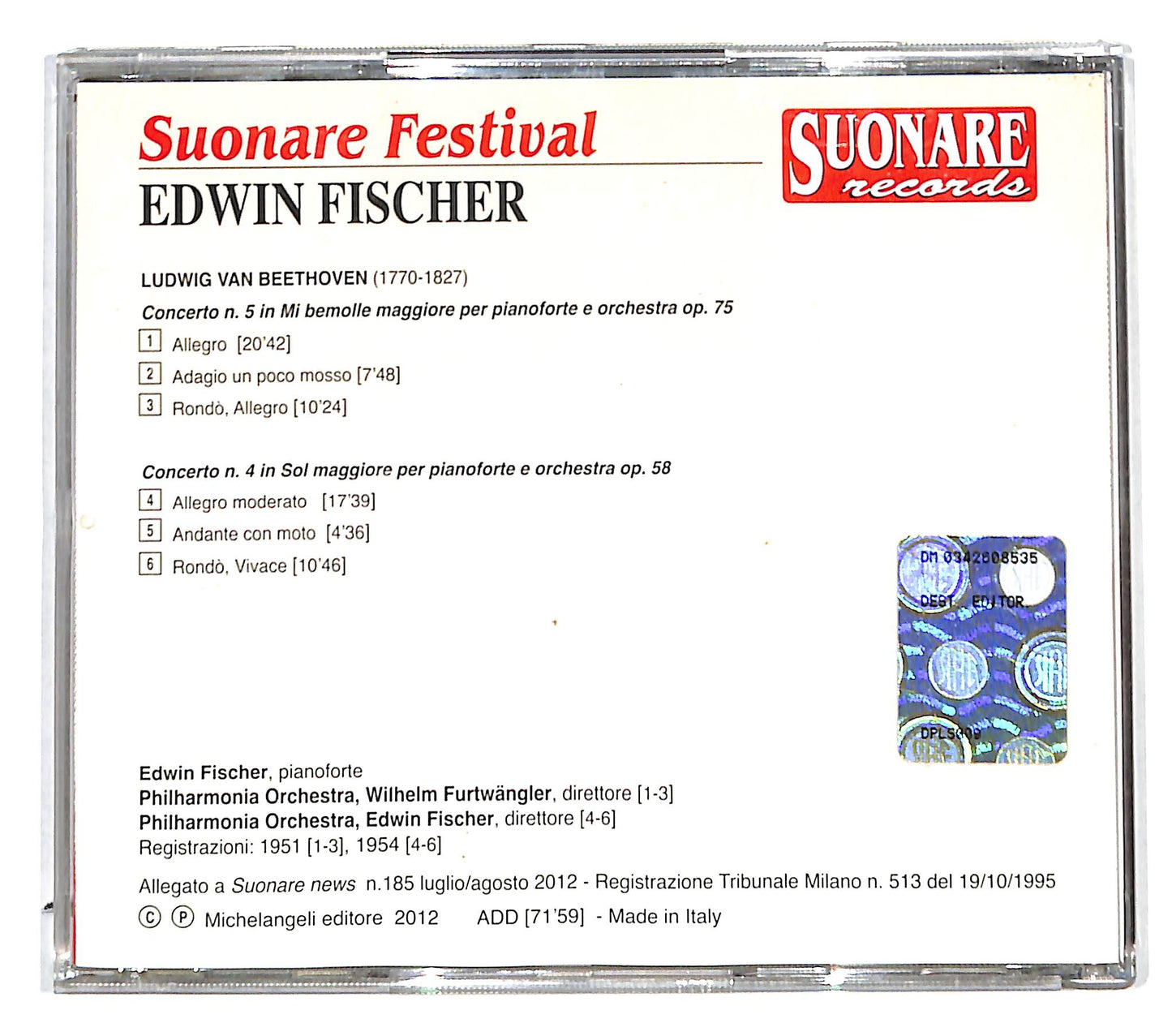 EBOND Edwin Fischer - Edwin Fischer CD CD140755
