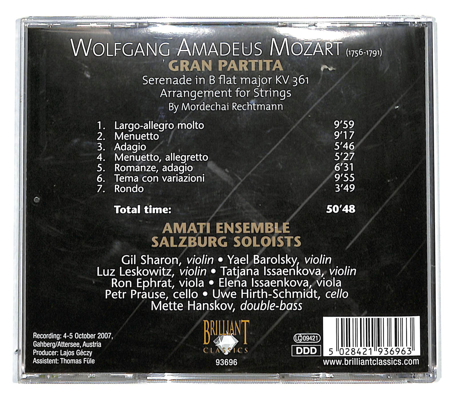 EBOND Mozart - Grande partita - Arrangement For Strings CD CD140765