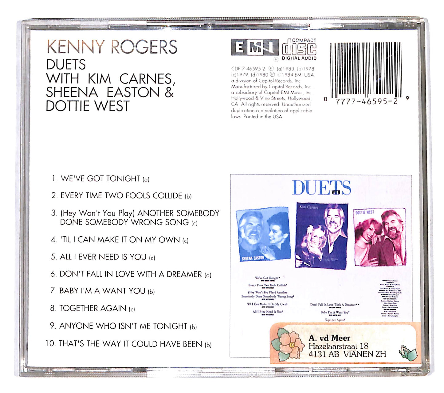 EBOND Kenny Rogers - Duets CD CD140836