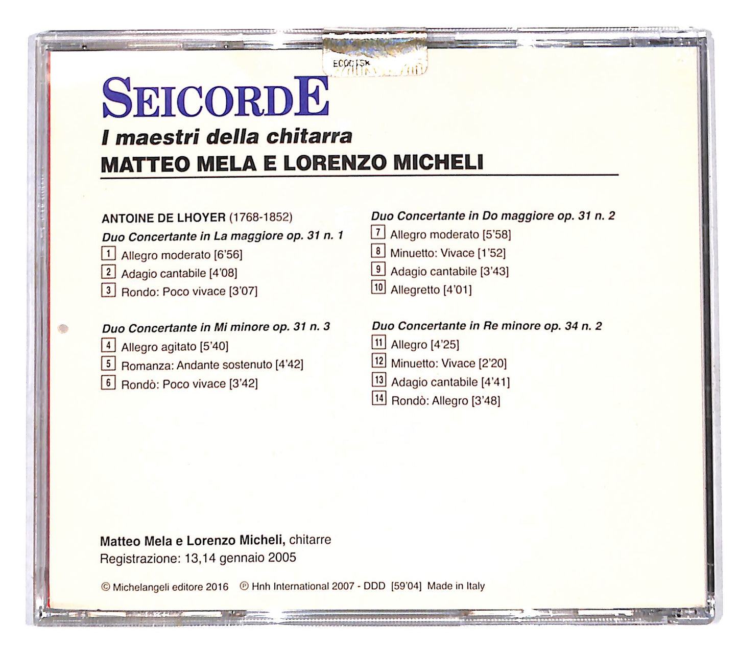 EBOND Mela - Micheli - i maestri della chitarra CD CD140846