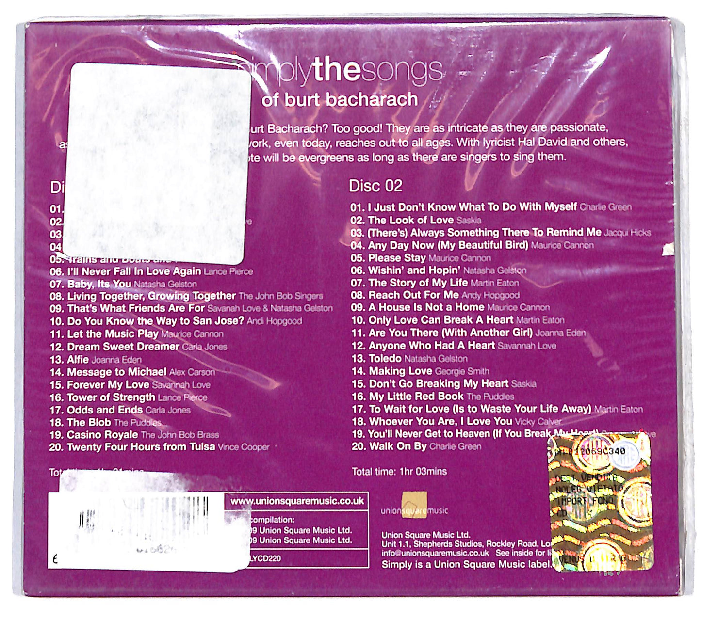 EBOND Various - Simply The Songs Of Burt Bacharach CD CD140920
