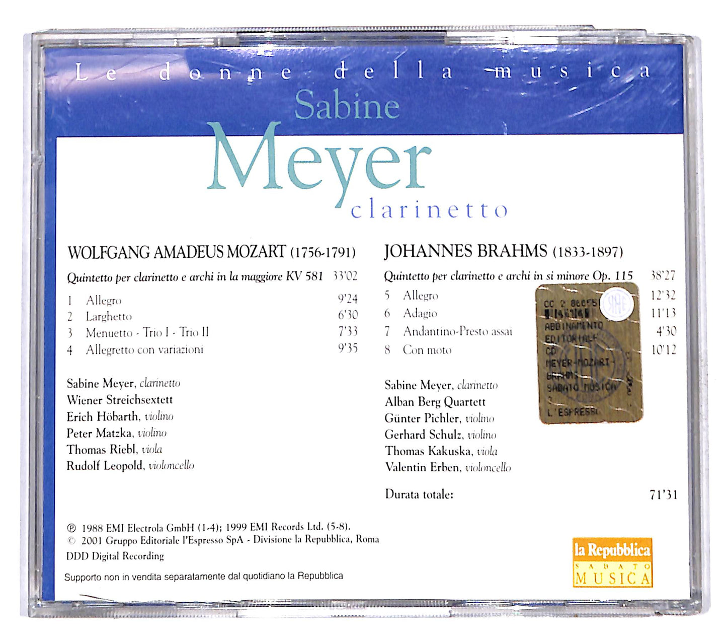 EBOND Sabine Meyer - Mozart - Brahms CD CD140941