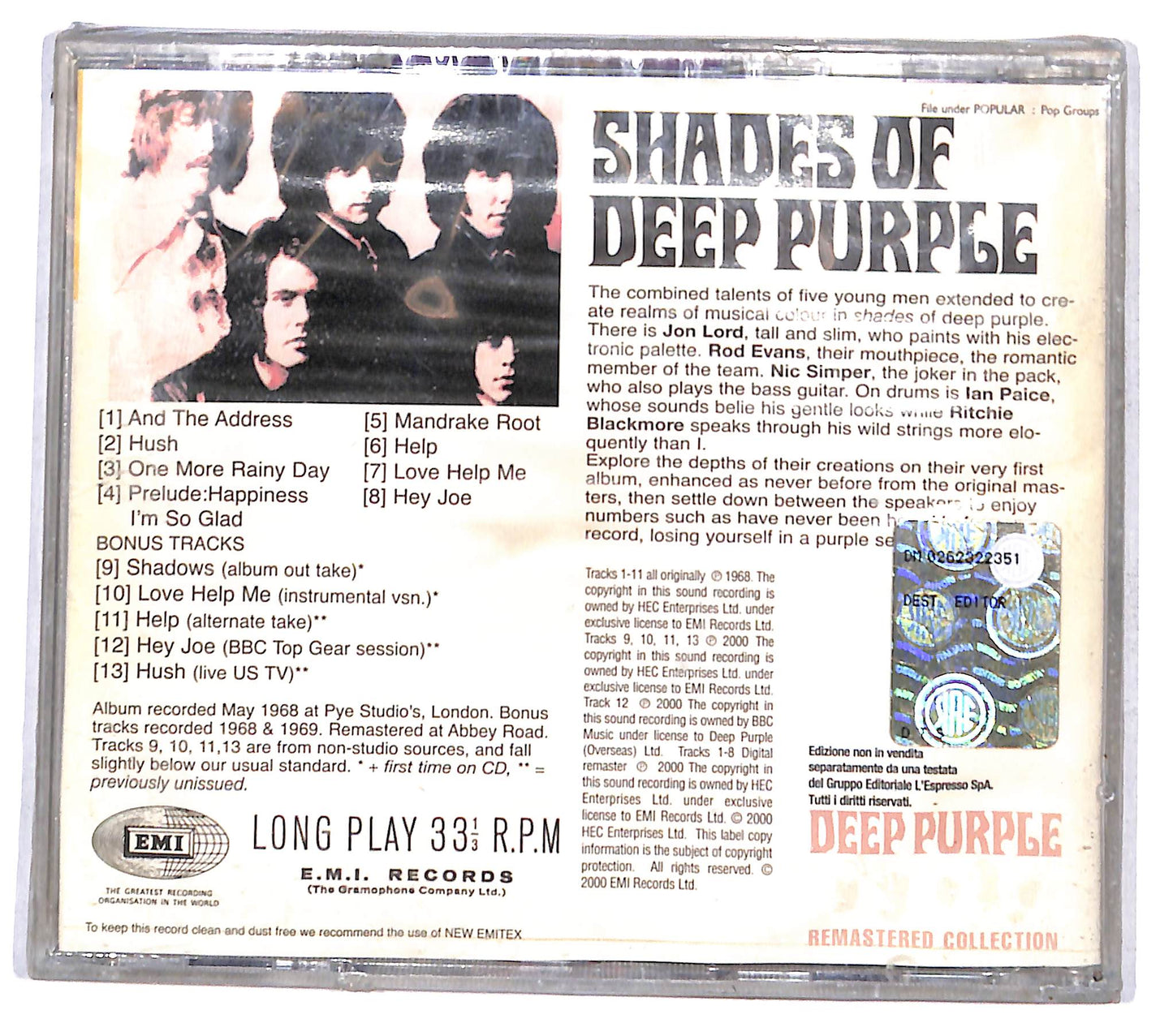 EBOND Deep Purple - Shades Of Deep Purple CD CD141110