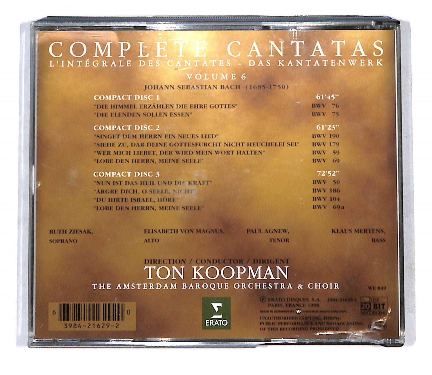 EBOND Bach - Complete Cantatas - Volume 6 CD CD141552