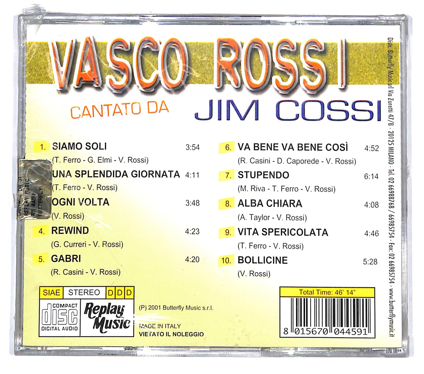 EBOND Jim Cossi - Vasco Rossi Cantato Da Jim Cossi CD CD141626
