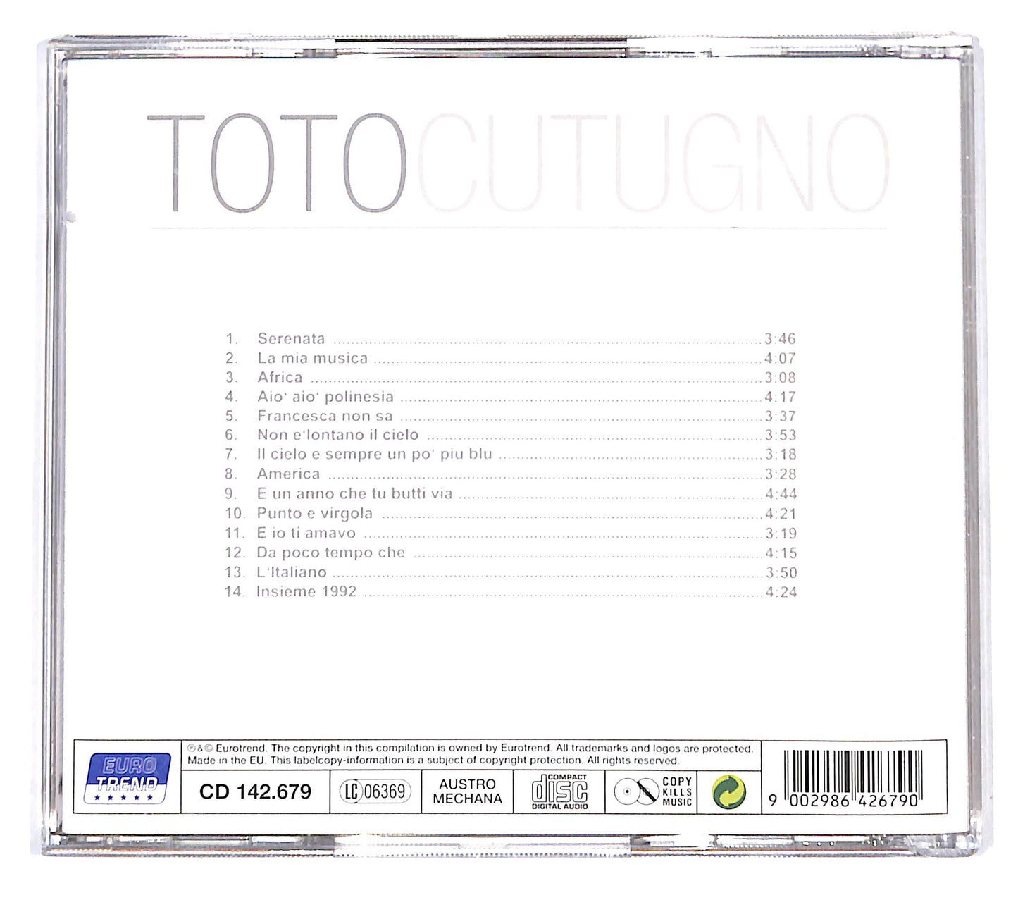 EBOND Toto Cutugno - Toto Cutugno CD CD142013